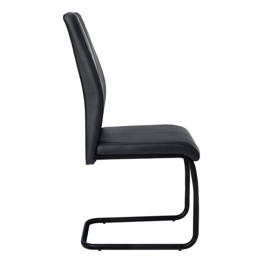 I 1123 Dining Chair - 2pcs / 39"H / Black Leather-Look / Metal - Furniture Depot (7881067823352)