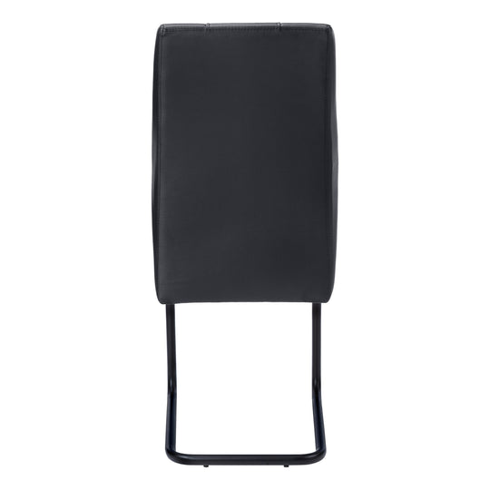 I 1123 Dining Chair - 2pcs / 39"H / Black Leather-Look / Metal - Furniture Depot (7881067823352)