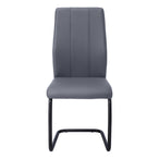 I 1124 Dining Chair - 2pcs / 39"H / Grey Leather-Look / Metal - Furniture Depot (7881068085496)