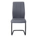 I 1124 Dining Chair - 2pcs / 39"H / Grey Leather-Look / Metal - Furniture Depot (7881068085496)