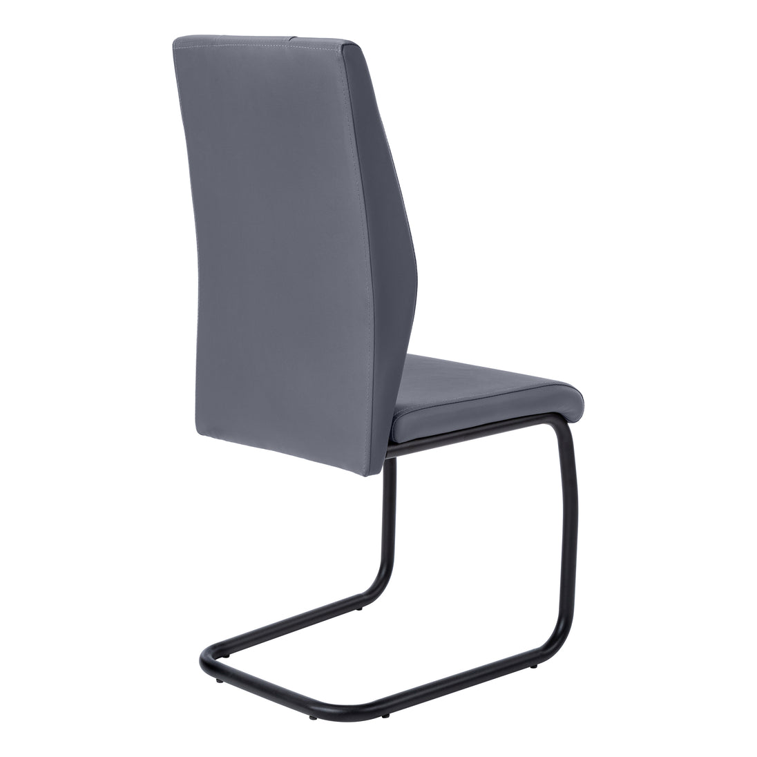 I 1124 Dining Chair - 2pcs / 39"H / Grey Leather-Look / Metal - Furniture Depot (7881068085496)