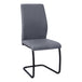 I 1124 Dining Chair - 2pcs / 39"H / Grey Leather-Look / Metal - Furniture Depot (7881068085496)