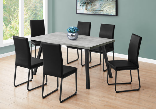 I 1136 Dining Table - 36"X 60" / Grey / Black Metal - Furniture Depot (7881068249336)