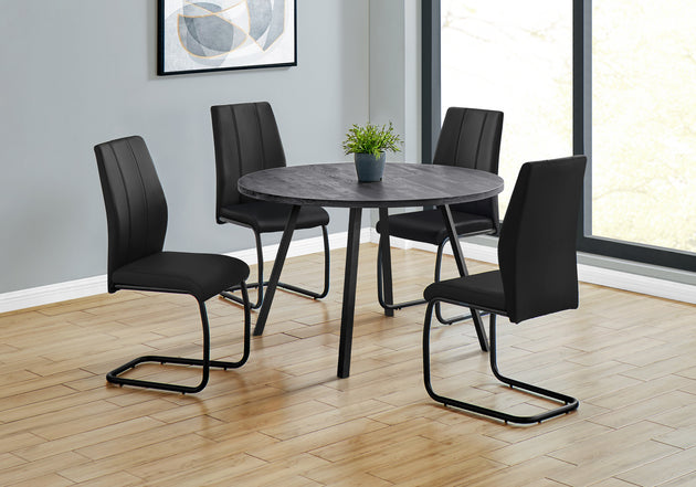 I 1153 Dining Table - 48"Dia/ Black Reclaimed Wood / Black Metal - Furniture Depot (7881068871928)