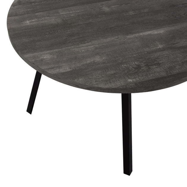 I 1153 Dining Table - 48"Dia/ Black Reclaimed Wood / Black Metal - Furniture Depot (7881068871928)