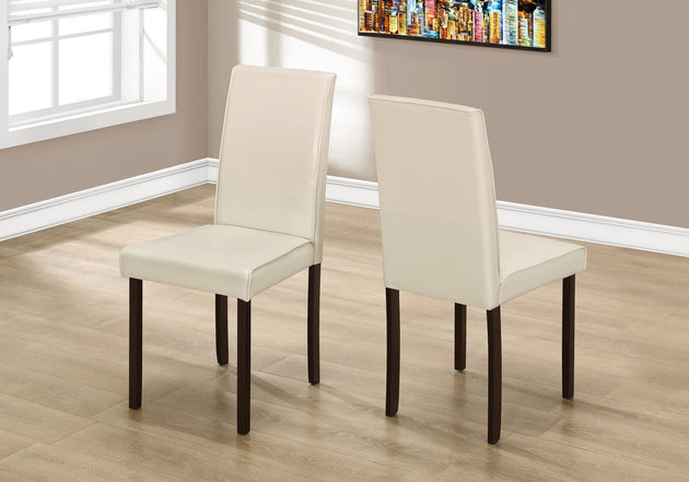 I 1174 Dining Chair - 2pcs / 36"H Ivory Leather-Look - Furniture Depot