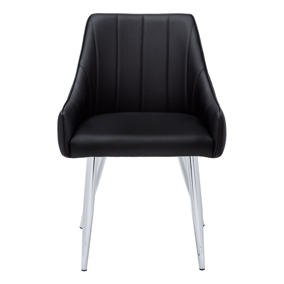 I 1185 Dining Chair - 2pcs / 33"H / Black Leather-Look / Chrome - Furniture Depot (7881069953272)