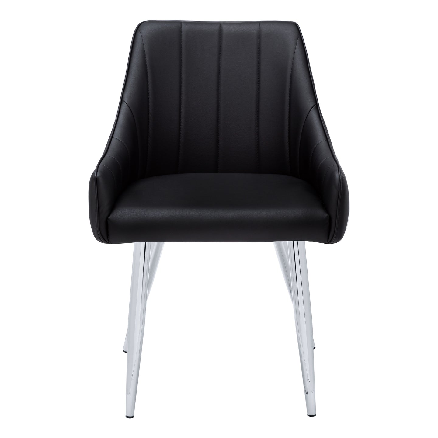 I 1185 Dining Chair - 2pcs / 33"H / Black Leather-Look / Chrome - Furniture Depot (7881069953272)