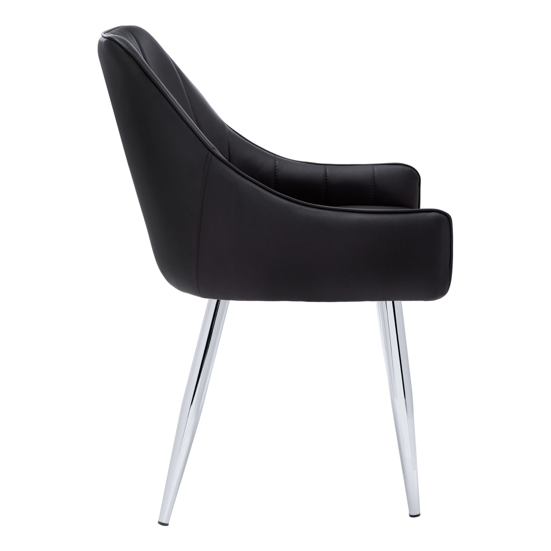 I 1185 Dining Chair - 2pcs / 33"H / Black Leather-Look / Chrome - Furniture Depot (7881069953272)