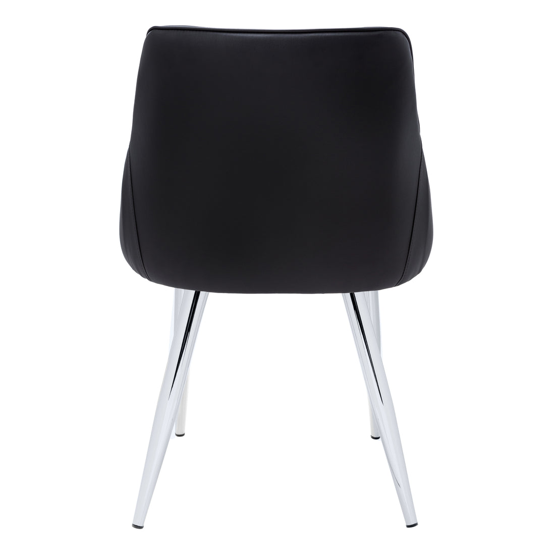 I 1185 Dining Chair - 2pcs / 33"H / Black Leather-Look / Chrome - Furniture Depot (7881069953272)
