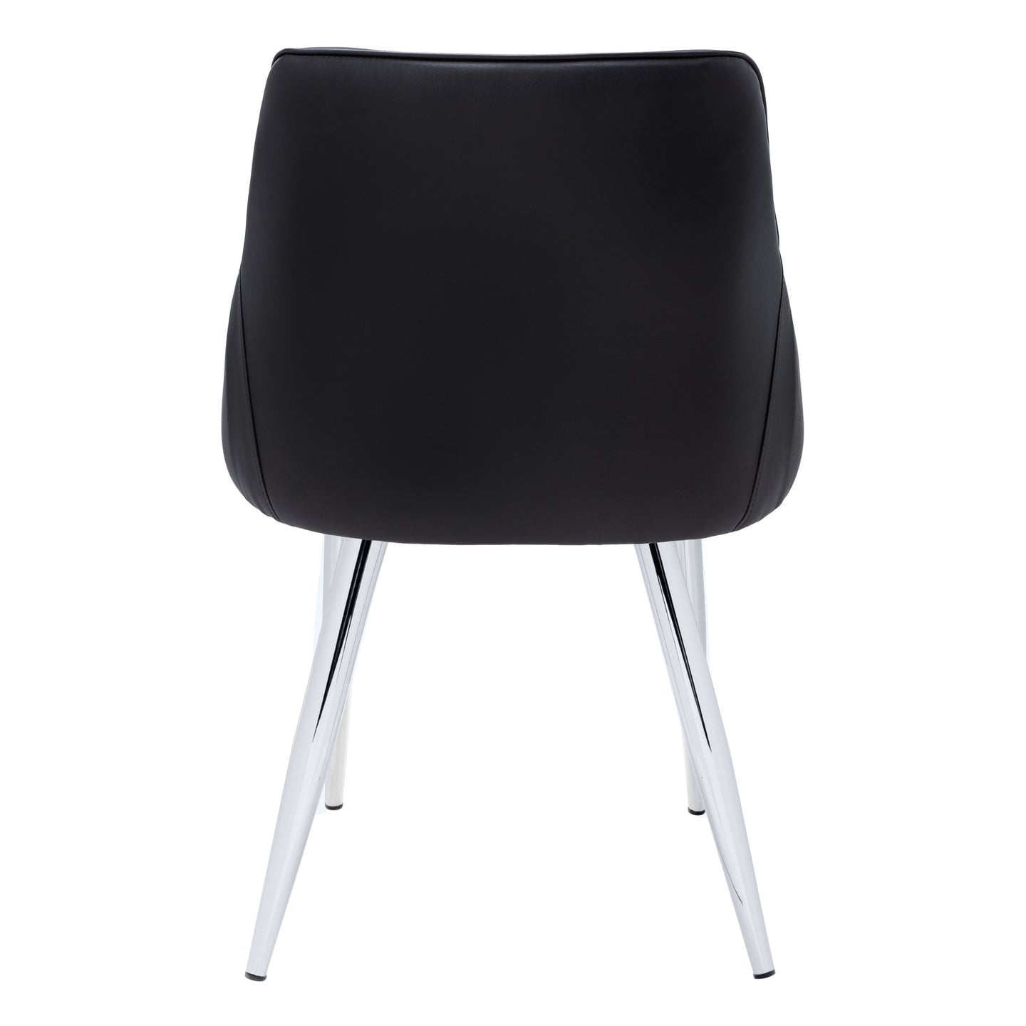 I 1185 Dining Chair - 2pcs / 33"H / Black Leather-Look / Chrome - Furniture Depot (7881069953272)