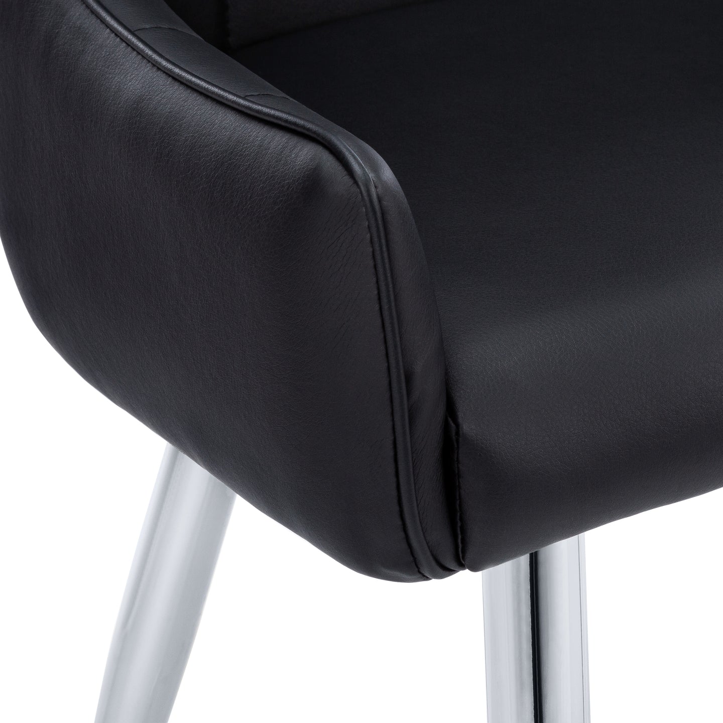 I 1185 Dining Chair - 2pcs / 33"H / Black Leather-Look / Chrome - Furniture Depot (7881069953272)