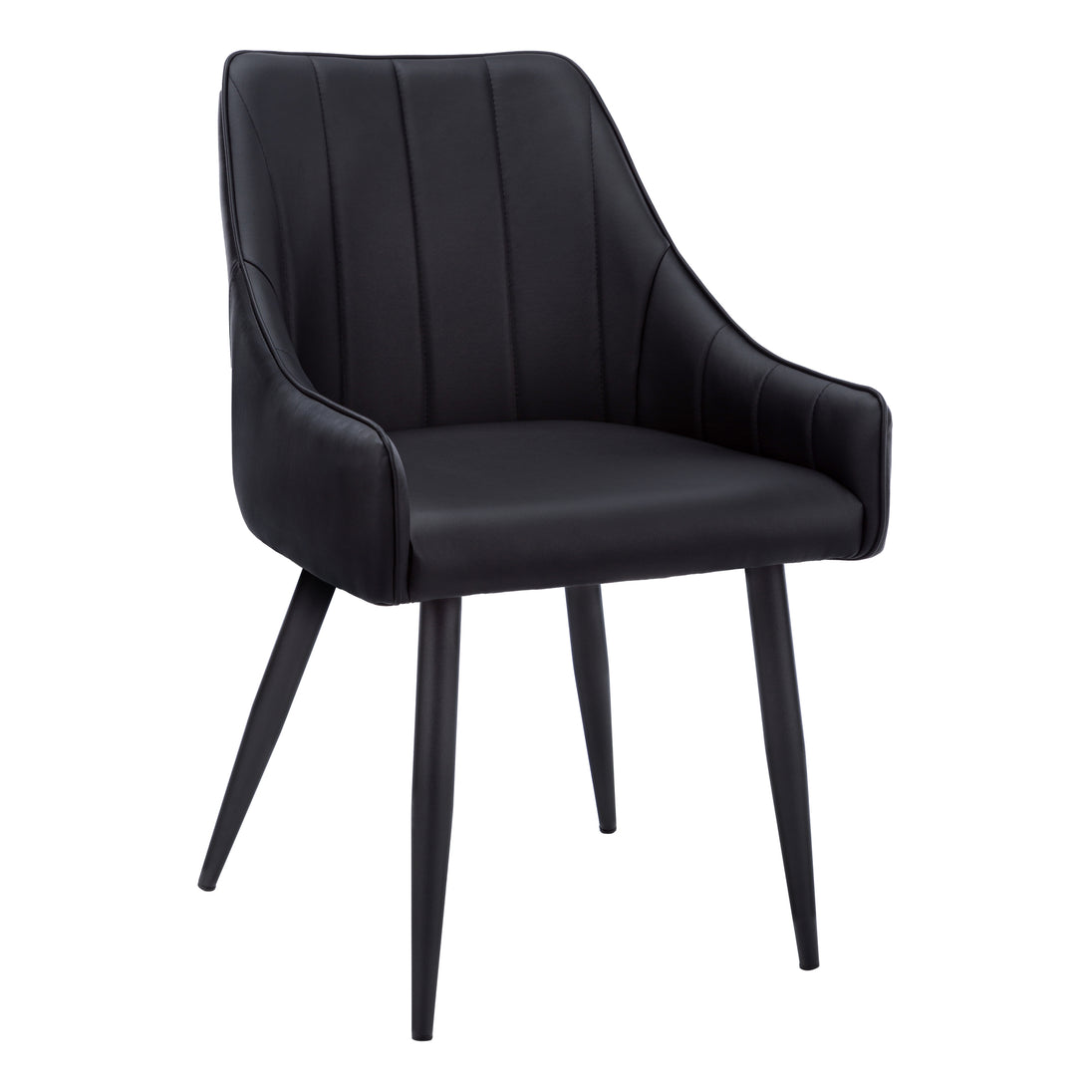 I 1187 Dining Chair - 2pcs / 33"H / Black Leather-Look / Black - Furniture Depot (7881070149880)