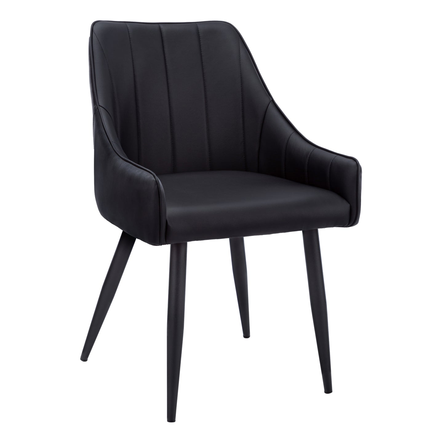 I 1187 Dining Chair - 2pcs / 33"H / Black Leather-Look / Black - Furniture Depot (7881070149880)