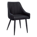 I 1187 Dining Chair - 2pcs / 33"H / Black Leather-Look / Black - Furniture Depot (7881070149880)