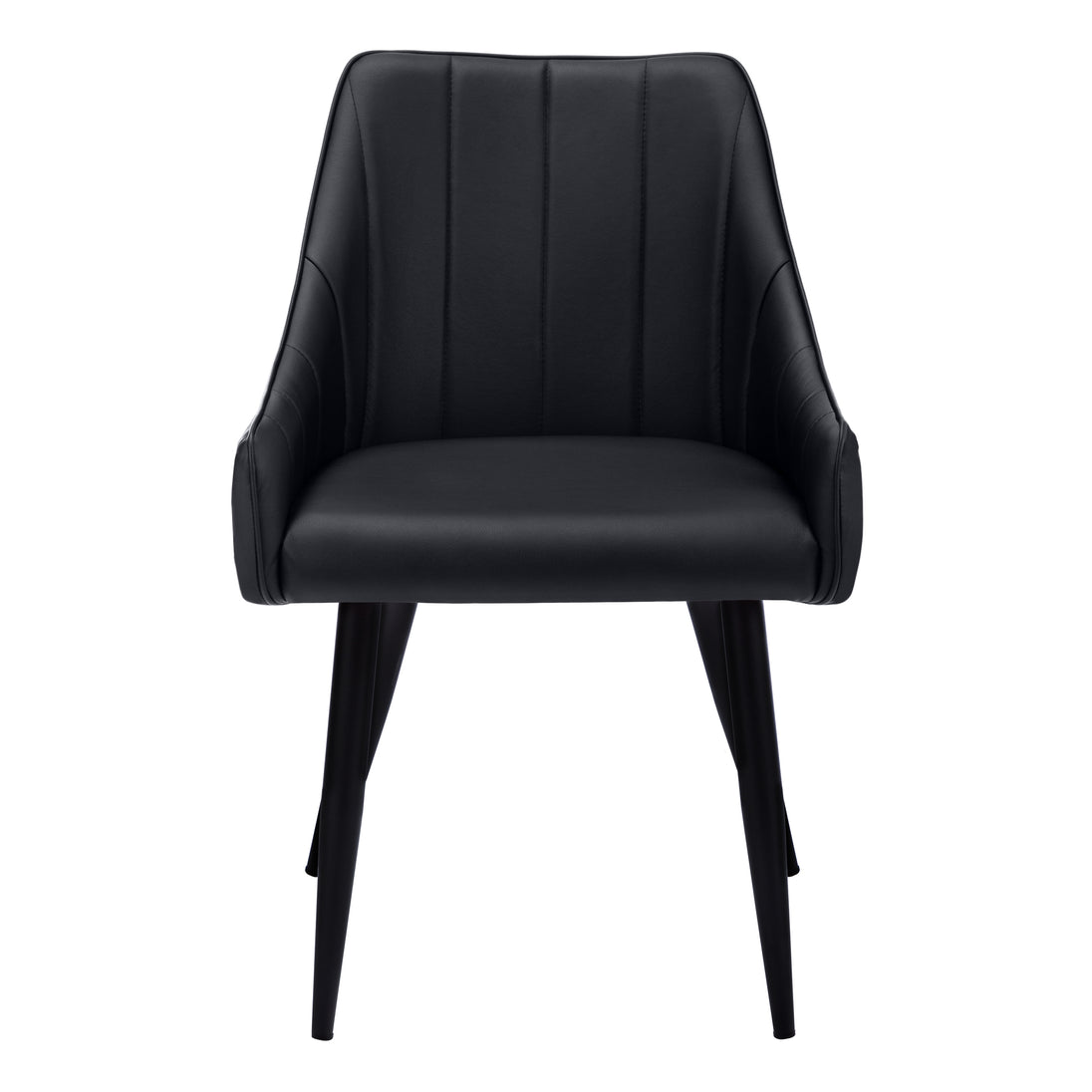 I 1187 Dining Chair - 2pcs / 33"H / Black Leather-Look / Black - Furniture Depot (7881070149880)