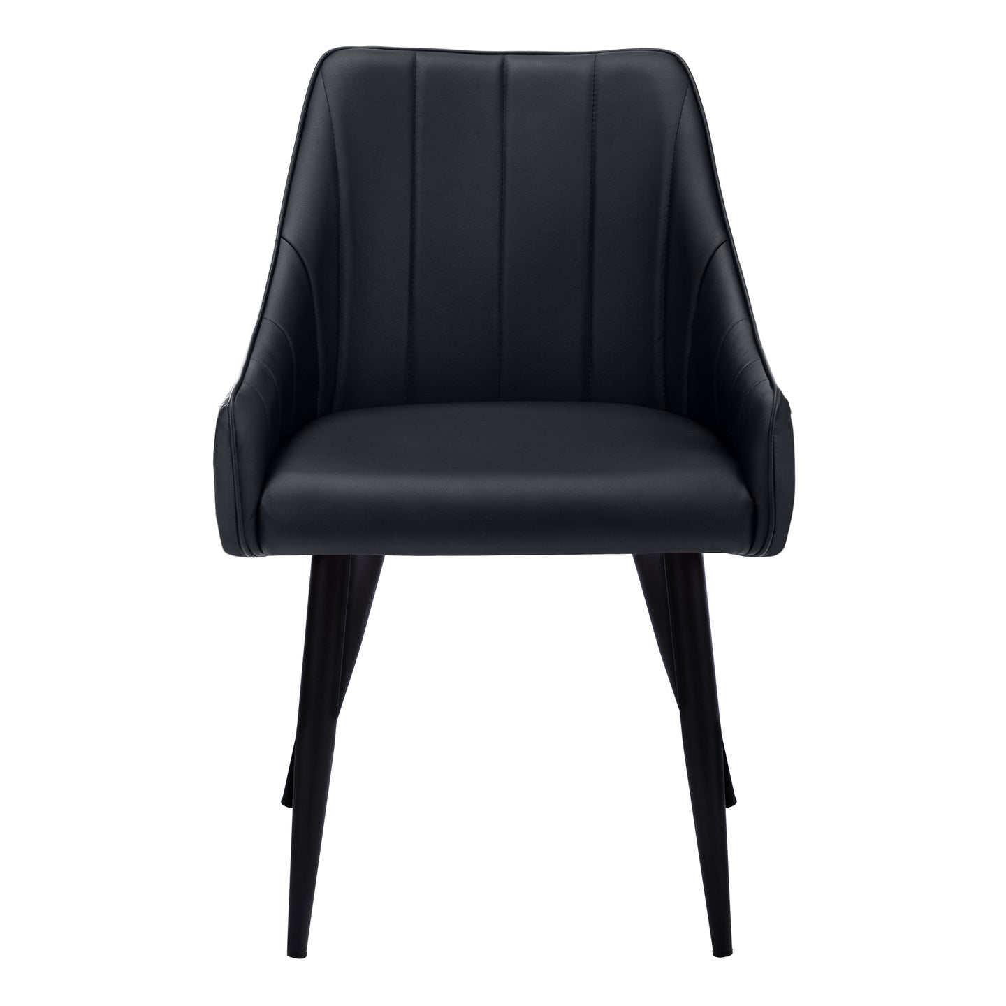 I 1187 Dining Chair - 2pcs / 33"H / Black Leather-Look / Black - Furniture Depot (7881070149880)