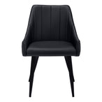 I 1187 Dining Chair - 2pcs / 33"H / Black Leather-Look / Black - Furniture Depot (7881070149880)