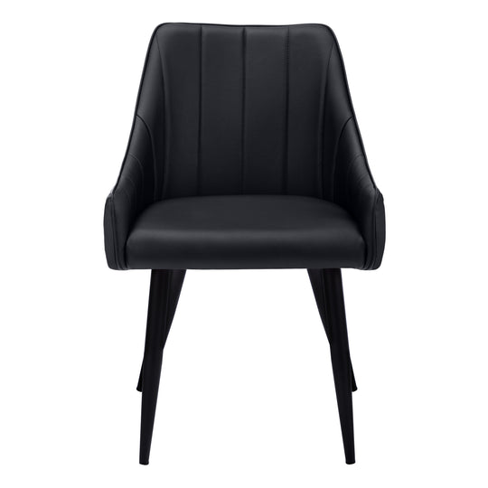 I 1187 Dining Chair - 2pcs / 33"H / Black Leather-Look / Black - Furniture Depot (7881070149880)