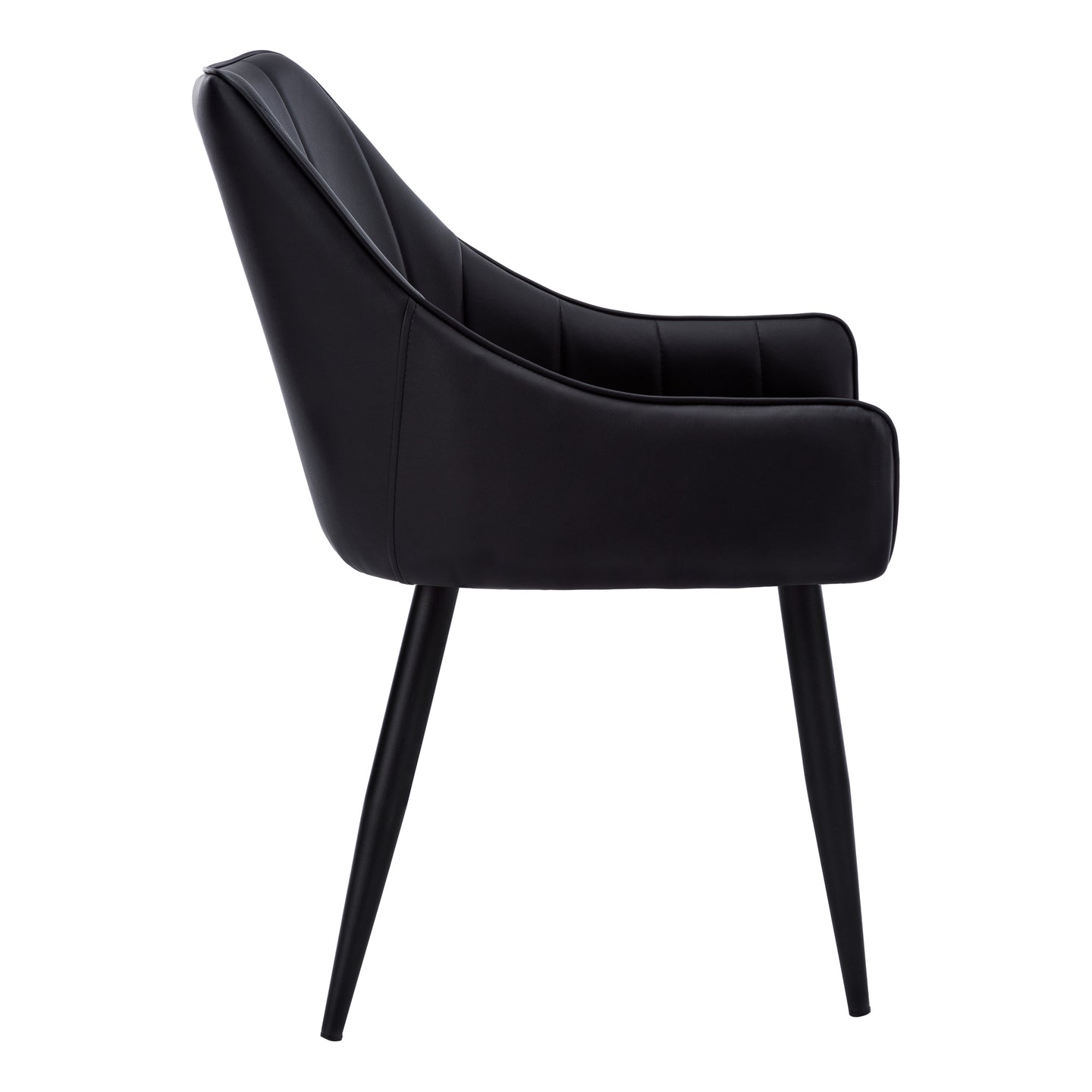I 1187 Dining Chair - 2pcs / 33"H / Black Leather-Look / Black - Furniture Depot (7881070149880)