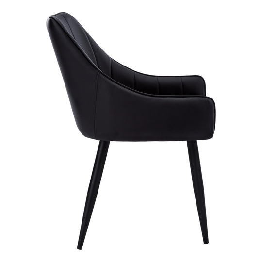 I 1187 Dining Chair - 2pcs / 33"H / Black Leather-Look / Black - Furniture Depot (7881070149880)