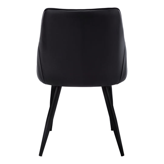 I 1187 Dining Chair - 2pcs / 33"H / Black Leather-Look / Black - Furniture Depot (7881070149880)