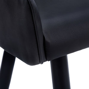 I 1187 Dining Chair - 2pcs / 33"H / Black Leather-Look / Black - Furniture Depot (7881070149880)