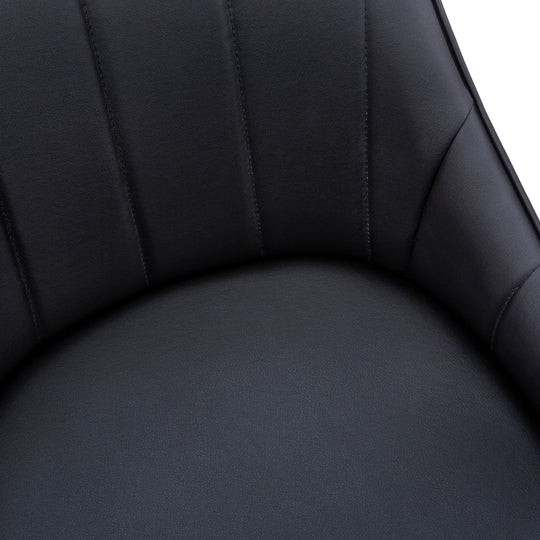 I 1187 Dining Chair - 2pcs / 33"H / Black Leather-Look / Black - Furniture Depot (7881070149880)