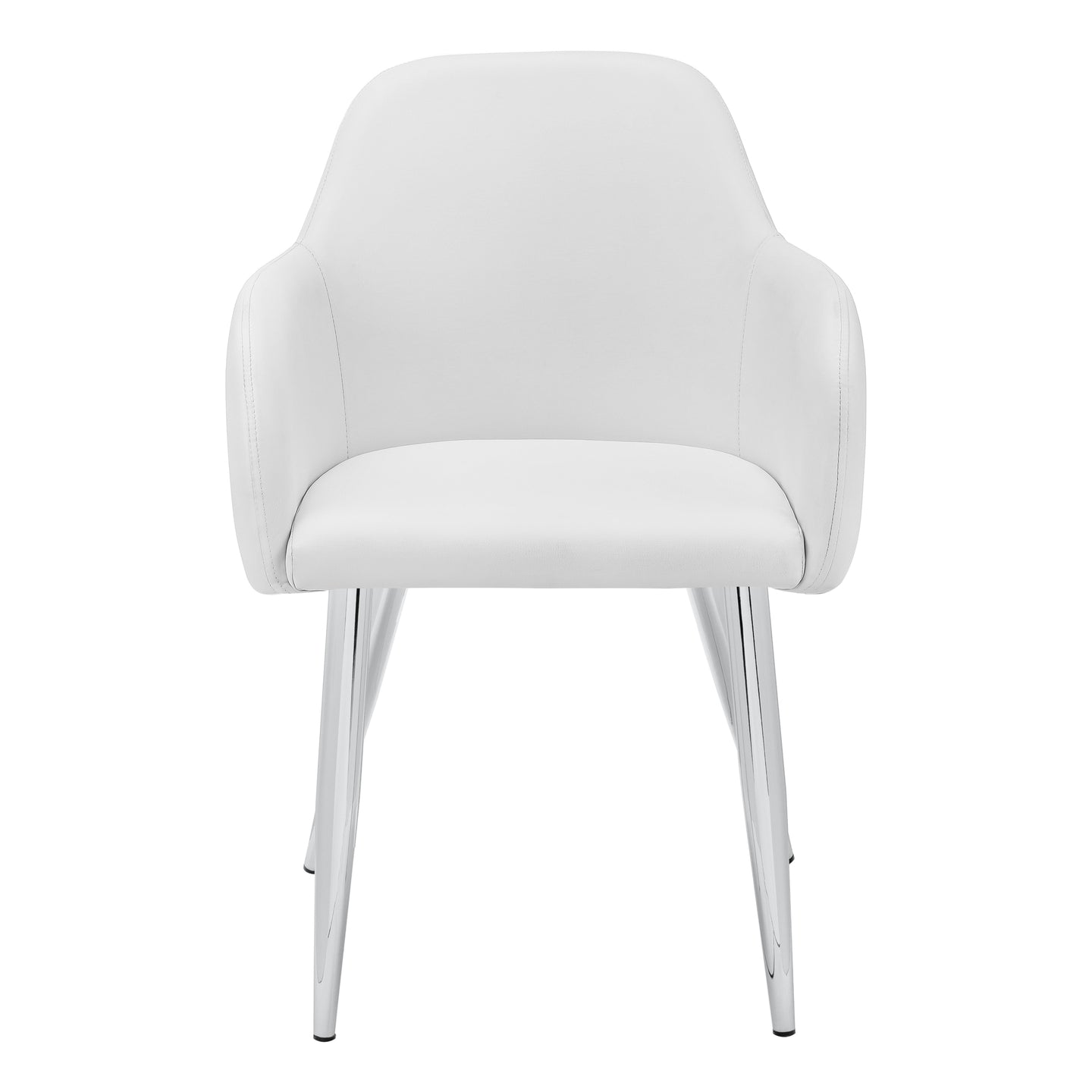 I 1190 Dining Chair - 2pcs / 33"H / White Leather-Look / Chrome - Furniture Depot (7881070477560)