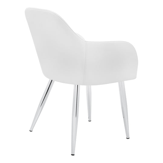 I 1190 Dining Chair - 2pcs / 33"H / White Leather-Look / Chrome - Furniture Depot (7881070477560)