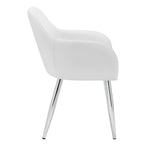 I 1190 Dining Chair - 2pcs / 33"H / White Leather-Look / Chrome - Furniture Depot (7881070477560)