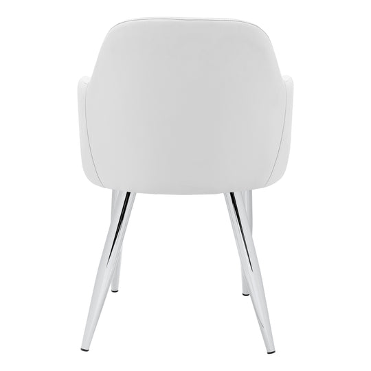 I 1190 Dining Chair - 2pcs / 33"H / White Leather-Look / Chrome - Furniture Depot (7881070477560)