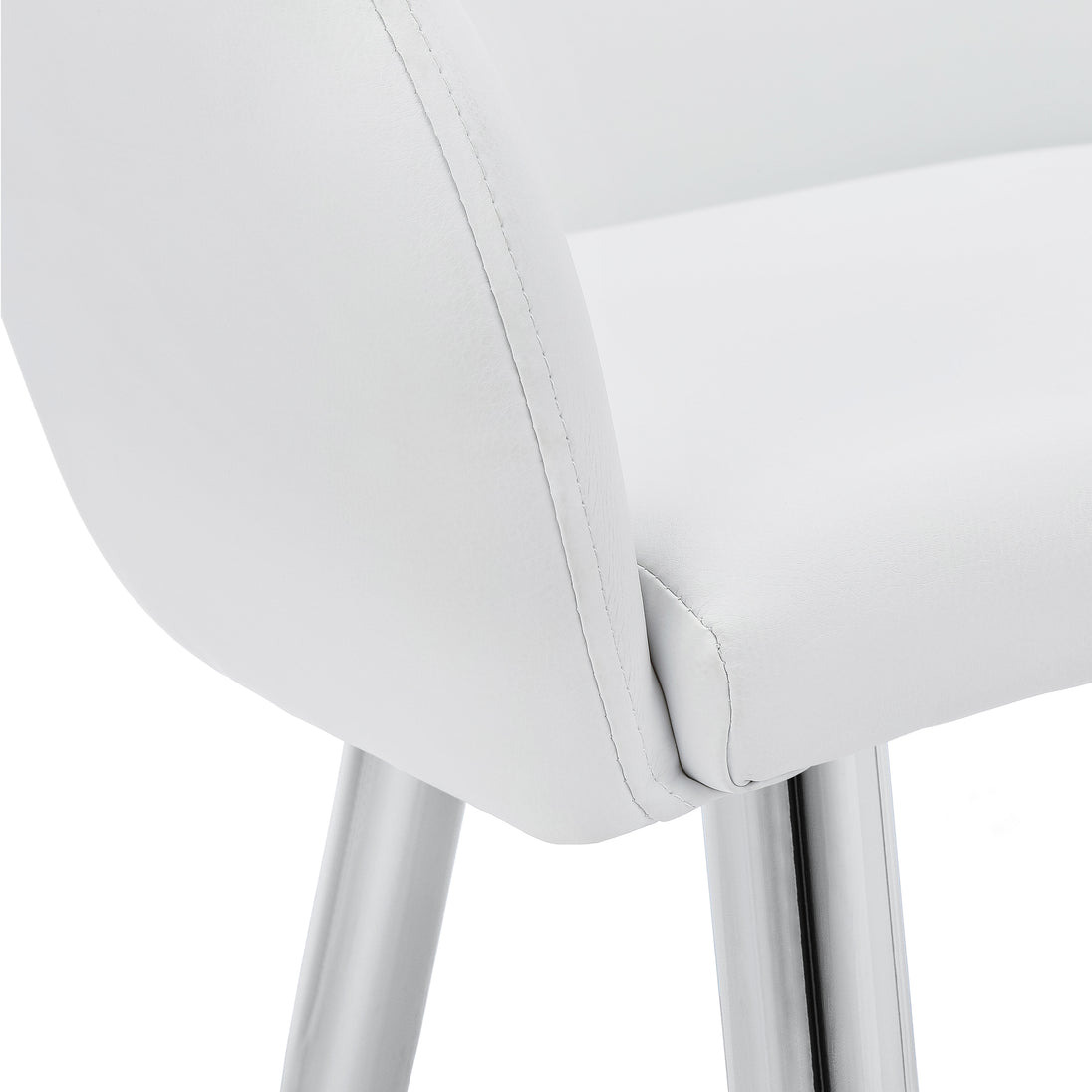 I 1190 Dining Chair - 2pcs / 33"H / White Leather-Look / Chrome - Furniture Depot (7881070477560)