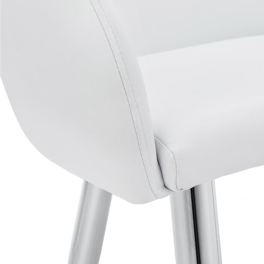 I 1190 Dining Chair - 2pcs / 33"H / White Leather-Look / Chrome - Furniture Depot (7881070477560)