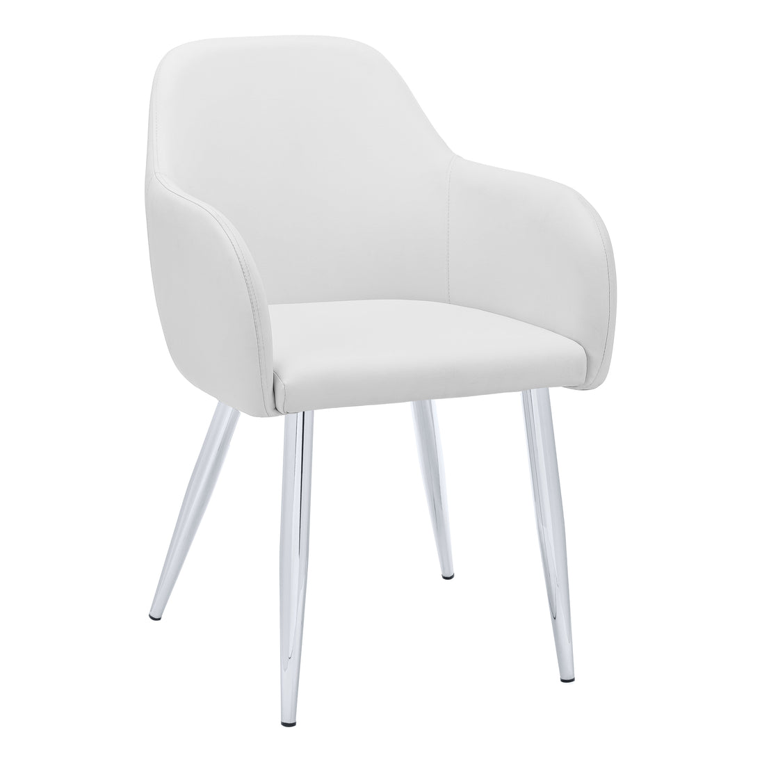 I 1190 Dining Chair - 2pcs / 33"H / White Leather-Look / Chrome - Furniture Depot (7881070477560)