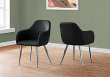 Load image into Gallery viewer, I 1191 Dining Chair - 2pcs / 33&quot;H / Black Leather-Look / Chrome - Furniture Depot (7881070674168)