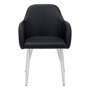 I 1191 Dining Chair - 2pcs / 33"H / Black Leather-Look / Chrome - Furniture Depot (7881070674168)