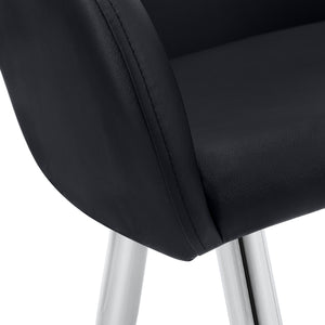 I 1191 Dining Chair - 2pcs / 33"H / Black Leather-Look / Chrome - Furniture Depot (7881070674168)