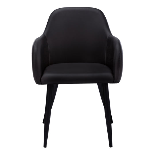 I 1193 Dining Chair - 2pcs / 33"H / Black Leather-Look / Black - Furniture Depot (7881070936312)