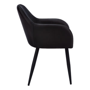 I 1193 Dining Chair - 2pcs / 33"H / Black Leather-Look / Black - Furniture Depot (7881070936312)