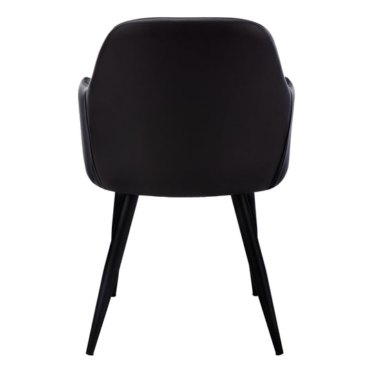 I 1193 Dining Chair - 2pcs / 33"H / Black Leather-Look / Black - Furniture Depot (7881070936312)