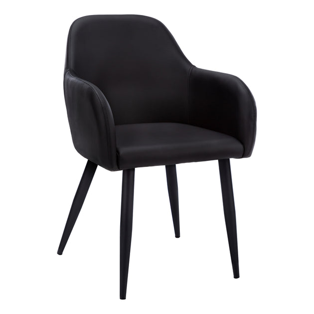 I 1193 Dining Chair - 2pcs / 33"H / Black Leather-Look / Black - Furniture Depot (7881070936312)