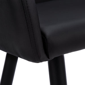 I 1193 Dining Chair - 2pcs / 33"H / Black Leather-Look / Black - Furniture Depot (7881070936312)