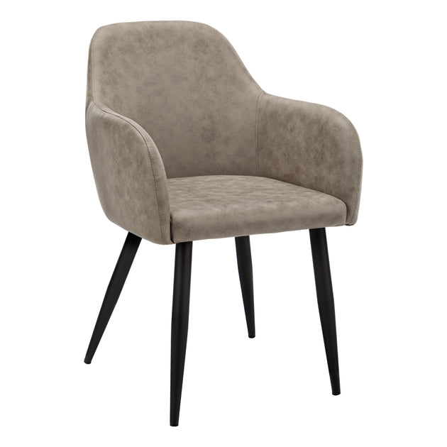 I 1194 Dining Chair - 2pcs / 33"H / Taupe Fabric / Black Metal - Furniture Depot (7881071231224)