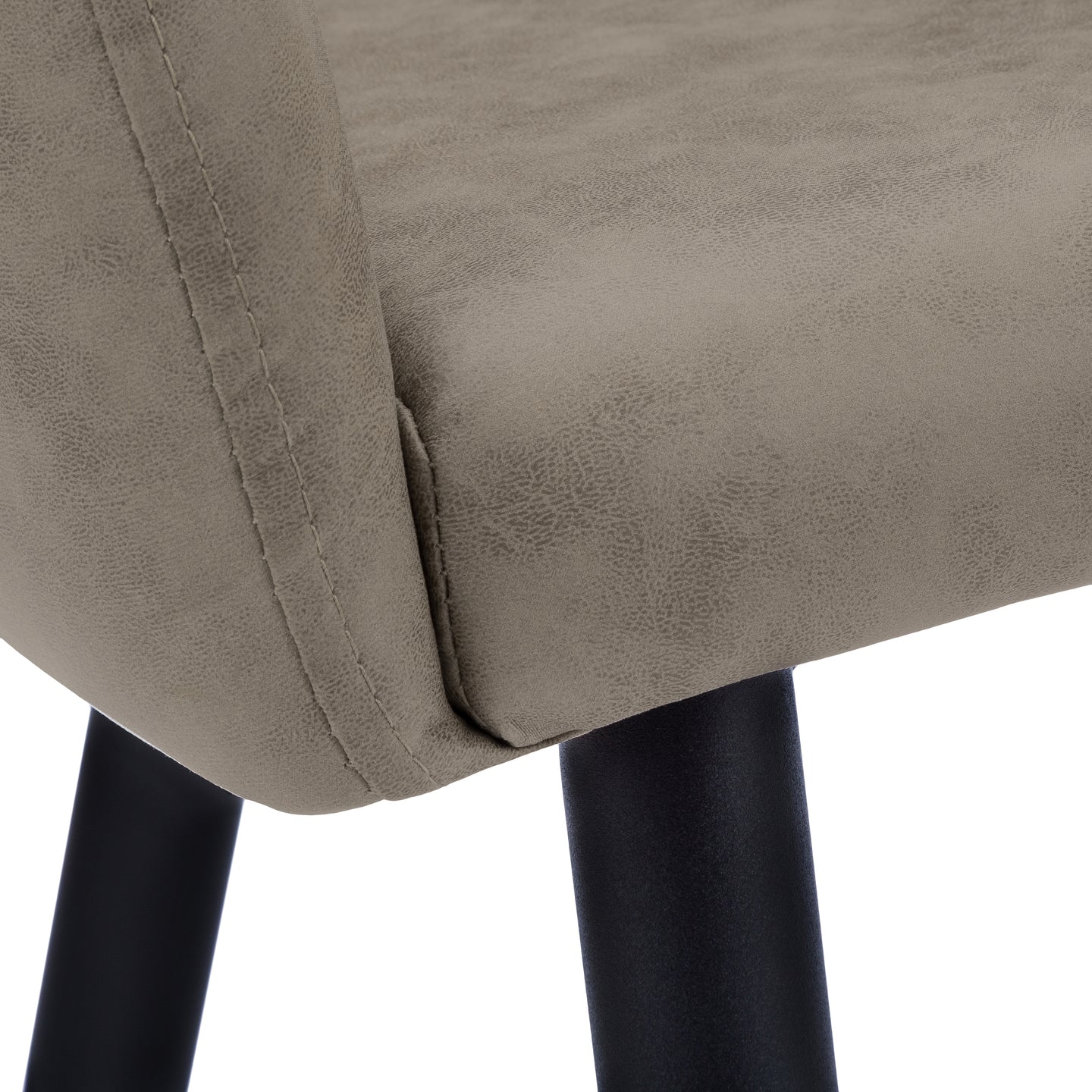 I 1194 Dining Chair - 2pcs / 33"H / Taupe Fabric / Black Metal - Furniture Depot (7881071231224)