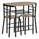 I 1206 Dining Set - 3pcs Set / Dark Taupe Top / Black Metal - Furniture Depot (7881071362296)