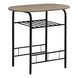 I 1206 Dining Set - 3pcs Set / Dark Taupe Top / Black Metal - Furniture Depot (7881071362296)