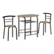 I 1206 Dining Set - 3pcs Set / Dark Taupe Top / Black Metal - Furniture Depot (7881071362296)