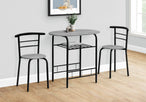 I 1207 Dining Set - 3pcs Set / Grey Top / Black Metal - Furniture Depot (7881071460600)
