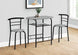 I 1207 Dining Set - 3pcs Set / Grey Top / Black Metal - Furniture Depot (7881071460600)